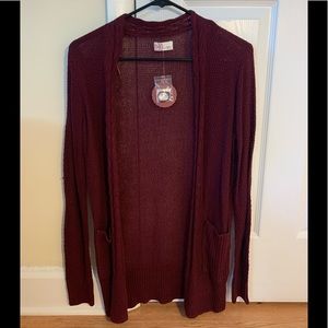 Maroon tight knit Cardigan by SO